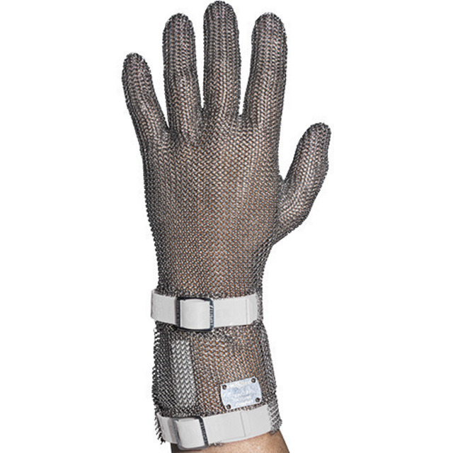 Stichschutzhandschuh Comfort links, S, weiss, 8 cm Stulpe