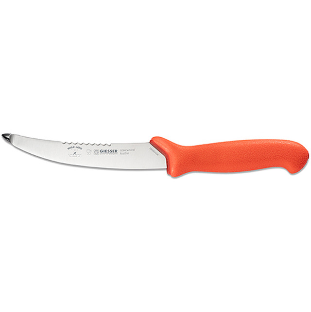 Gekröse-/Aufbrechmesser WildLine Stahlknopf, 16 cm, scarlett-rot