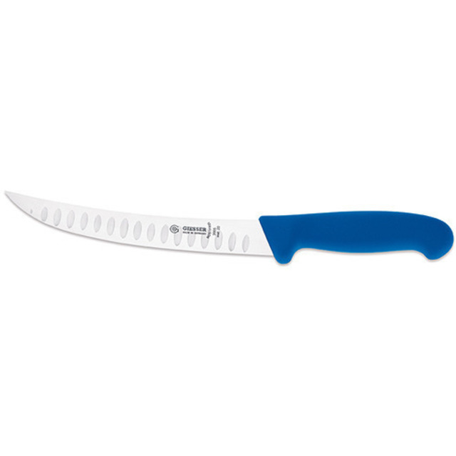 Abschwartmesser, Kunststoffgriff blau 20 cm, gebogen, Kullen