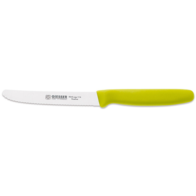 Tomatenmesser, Kunststoffgriff limette 11 cm, Wellenschliff