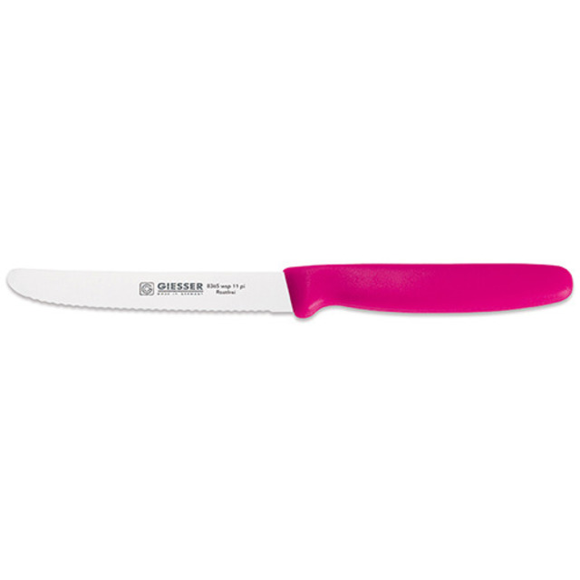 Tomatenmesser, Kunststoffgriff pink 11 cm, Wellenschliff