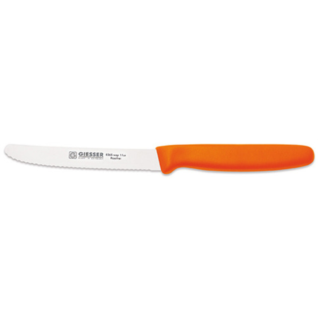 Tomatenmesser, Kunststoffgriff orange 11 cm, Wellenschliff