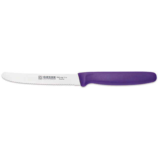 Tomatenmesser, Kunststoffgriff violett 11 cm, Wellenschliff