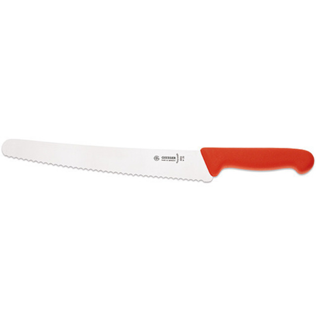 Brotmesser, rot 26 cm, Wellenschliff