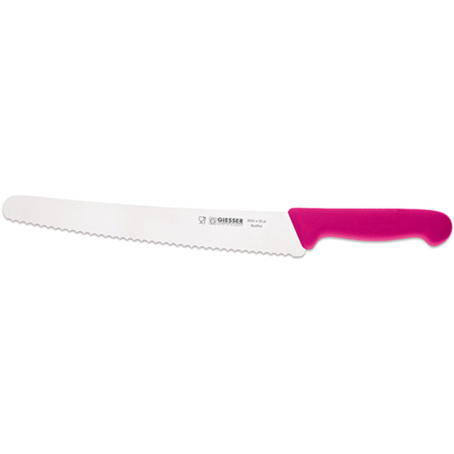 Brotmesser, pink 26 cm, Wellenschliff