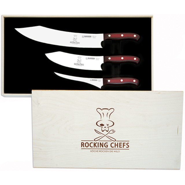 PremiumCut 3er Set Griffe aus Micarta, Rocking Chefs